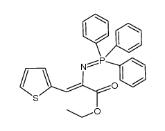 (Z)-ethyl 3-(thiophen-2-yl)-2-((triphenylphosphoranylidene)amino)acrylate结构式