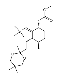 methyl 2-((1S,3S,4R,Z)-4-methyl-3-(2-(2,5,5-trimethyl-1,3-dioxan-2-yl)ethyl)-2-((trimethylsilyl)methylene)cyclohexyl)acetate Structure
