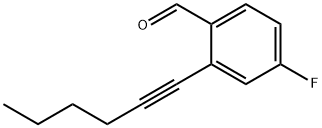 4-fluoro-2-(hex-1-yn-1-yl)benzaldehyde结构式
