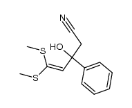 3-hydroxy-5,5-bis(methylthio)-3-phenylpent-4-enenitrile结构式