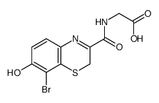 2-[(8-bromo-7-hydroxy-2H-1,4-benzothiazine-3-carbonyl)amino]acetic acid Structure