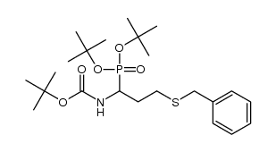 di-tert-butyl [(RS)-1-(tert-butoxycarbonylamino)-3-(benzylsulfanyl)propyl]phosphonate Structure