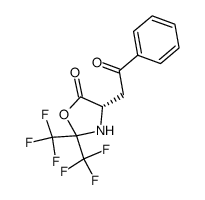 4-(benzoylmethyl)-2,2-bis(trifluoromethyl)-1,3-oxazolidin-5-one Structure