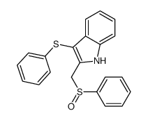 2-(benzenesulfinylmethyl)-3-phenylsulfanyl-1H-indole Structure