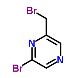 2-Bromo-6-(bromomethyl)pyrazine结构式