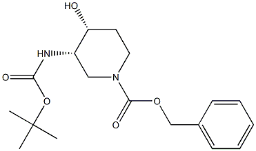 Benzyl (3S,4R)-3-((tert-butoxycarbonyl)amino)-4-hydroxypiperidine-1-carboxylate Structure