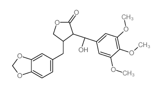 2(3H)-Furanone,4-(1,3-benzodioxol-5-ylmethyl)dihydro-3-[(R)-hydroxy(3,4,5-trimethoxyphenyl)methyl]-,(3S,4R)- Structure