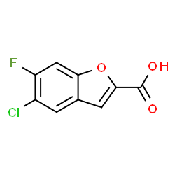 5-氯-6-氟苯并呋喃-2-羧酸结构式