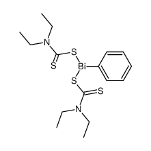 bis(diethyldithiocarbamato)phenylbismuth(III) Structure