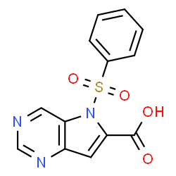 5-苯磺酰基-5H-吡咯并[3,2-d]嘧啶-6-羧酸结构式