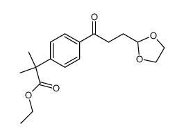 ethyl 2-(4-(3-(1,3-dioxolan-2-yl)propanoyl)phenyl)-2-methylpropanoate结构式