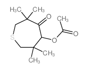 4-Thiepanone,5-(acetyloxy)-3,3,6,6-tetramethyl- structure