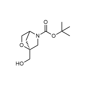(1S)-1-(羟甲基)-2-氧杂-5-氮杂双环[2.2.1]庚烷-5-羧酸叔丁酯结构式