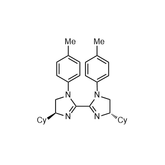 (4S,4'S)-4,4'-二环己基-1,1'-二对甲苯基-4,4',5,5'-四氢-1H,1'H-2,2'-联咪唑结构式