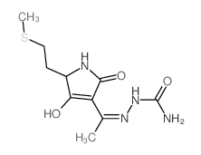 Hydrazinecarboxamide,2-[1-[2,5-dihydro-4-hydroxy-5-[2-(methylthio)ethyl]-2-oxo-1H-pyrrol-3-yl]ethylidene]-结构式