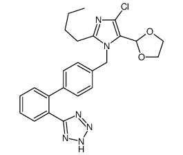 5-[2-[4-[[2-butyl-4-chloro-5-(1,3-dioxolan-2-yl)imidazol-1-yl]methyl]phenyl]phenyl]-2H-tetrazole Structure