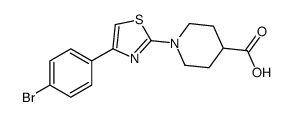 1-(4-(4-BROMOPHENYL)THIAZOL-2-YL)PIPERIDINE-4-CARBOXYLIC ACID Structure