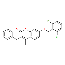 3-benzyl-7-[(2-chloro-6-fluorophenyl)methoxy]-4-methylchromen-2-one结构式