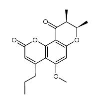 (8R,9S)-8,9-dihydro-8,9-dimethyl-5-methoxy-4-propyl-2H,10H-benzo[1,2-b,5,6-b']dipyran-2,10-dione Structure