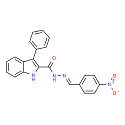 N'-[(4-NITROPHENYL)METHYLENE]-3-PHENYL-1H-INDOLE-2-CARBOHYDRAZIDE structure