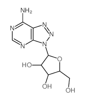 2-(5-amino-2,4,7,8,9-pentazabicyclo[4.3.0]nona-1,3,5,7-tetraen-9-yl)-5-(hydroxymethyl)oxolane-3,4-diol结构式