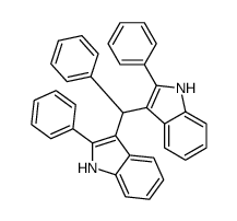 2-phenyl-3-[phenyl-(2-phenyl-1H-indol-3-yl)methyl]-1H-indole结构式