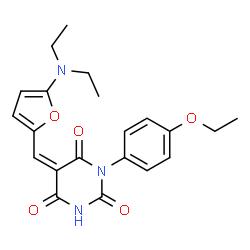 2,4,6(1H,3H,5H)-Pyrimidinetrione,5-[[5-(diethylamino)-2-furanyl]methylene]-1-(4-ethoxyphenyl)-结构式