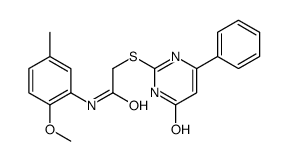 N-(2-methoxy-5-methylphenyl)-2-[(4-oxo-6-phenyl-1H-pyrimidin-2-yl)sulfanyl]acetamide Structure