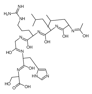 (2S)-2-[[(2S)-2-[[2-[[(2S)-2-[[(2S)-2-[[(2S)-2-acetamido-4-methylpentanoyl]amino]-4-methylpentanoyl]amino]-5-(diaminomethylideneamino)pentanoyl]amino]acetyl]amino]-3-(1H-imidazol-5-yl)propanoyl]amino]-3-hydroxypropanoic acid结构式