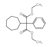 Propanedioic acid,2-cycloheptyl-2-phenyl-, 1,3-diethyl ester结构式
