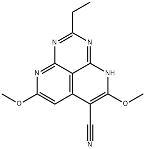 2-Ethyl-5,8-dimethoxy-1H-pyrimido[4,5,6-ij][2,7]naphthyridine-6-carbonitrile结构式