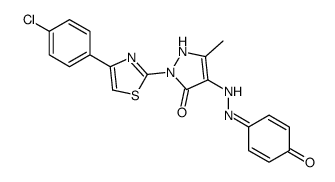 2-[4-(4-chlorophenyl)-1,3-thiazol-2-yl]-5-methyl-4-[2-(4-oxocyclohexa-2,5-dien-1-ylidene)hydrazinyl]-1H-pyrazol-3-one结构式