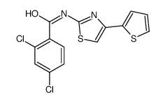 2,4-dichloro-N-(4-thiophen-2-yl-1,3-thiazol-2-yl)benzamide结构式