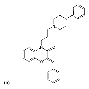 2-benzylidene-4-[3-(4-phenyl-piperazin-1-yl)-propyl]-4H-benzo[1,4]oxazin-3-one, dihydrochloride结构式