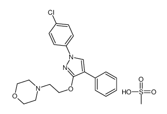 4-[2-[1-(4-chlorophenyl)-4-phenylpyrazol-3-yl]oxyethyl]morpholine,methanesulfonic acid Structure