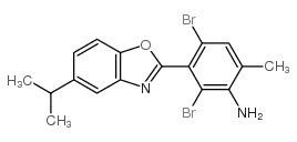 2,4-dibromo-3-(5-isopropyl-1,3-benzoxazol-2-yl)-6-methylaniline结构式