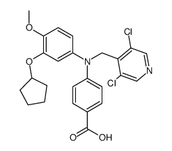 3-cyclopentyloxy-4-methoxy-N-(4-carboxyphenyl)-N-(4-(3,5-dichloropyridylmethyl))aniline结构式