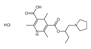 2,4,6-trimethyl-5-(1-pyrrolidin-1-ylbutan-2-yloxycarbonyl)-1,4-dihydro pyridine-3-carboxylic acid hydrochloride structure