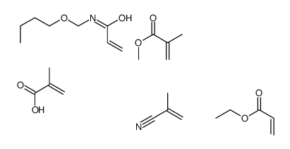 N-(butoxymethyl)prop-2-enamide,ethyl prop-2-enoate,methyl 2-methylprop-2-enoate,2-methylprop-2-enenitrile,2-methylprop-2-enoic acid Structure