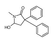 5-hydroxy-1-methyl-3,3-diphenylpyrrolidin-2-one结构式