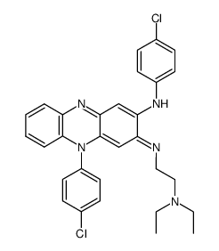 2-(4-chloro-anilino)-5-(4-chloro-phenyl)-3-(2-diethylamino-ethylamino)-phenazinium-betaine结构式