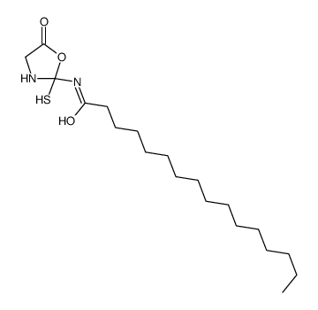 N-(5-oxo-2-sulfanyl-1,3-oxazolidin-2-yl)hexadecanamide结构式