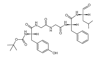 Boc-L-Tyr-Gly-Gly-L-Phe-L-Leu-al结构式