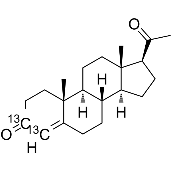 Progesterone-13C2结构式