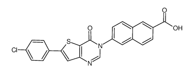 6-[6-(4-chlorophenyl)-4-oxothieno[3,2-d]pyrimidin-3(4H)-yl]-2-naphthalenecarboxylic acid结构式