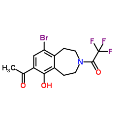 1-(7-Acetyl-9-bromo-6-hydroxy-1,2,4,5-tetrahydro-3H-3-benzazepin-3-yl)-2,2,2-trifluoroethanone结构式
