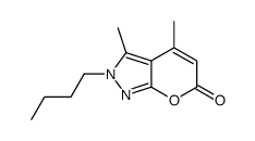 2-butyl-3,4-dimethylpyrano[2,3-c]pyrazol-6-one结构式