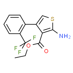 2-AMINO-4-(2-TRIFLUOROMETHYL-PHENYL)-THIOPHENE-3-CARBOXYLIC ACID ETHYL ESTER Structure