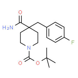 tert-butyl 4-carbamoyl-4-(4-fluorobenzyl)piperidine-1-carboxylate structure