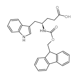 (R)-FMOC-4-氨基-5-(3-吲哚基)戊酸结构式